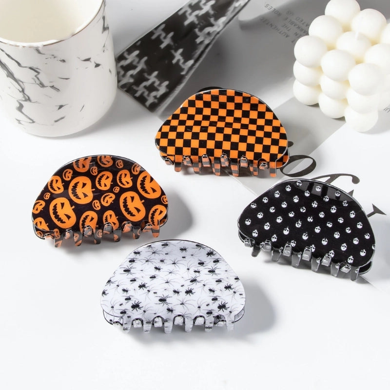 Halloween Minimalist Women’s Pumpkin Lattice Spider PVC Hair Claws