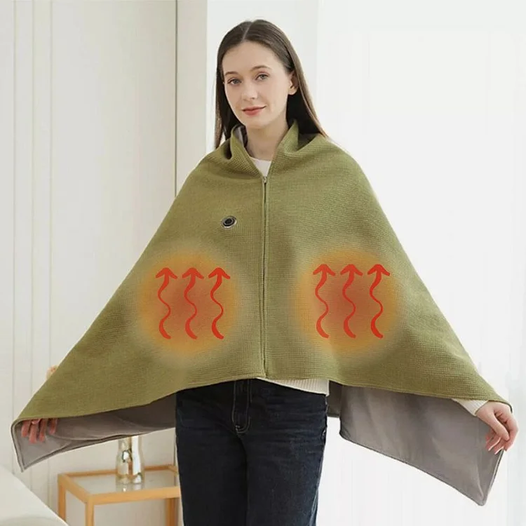 🔥Weihnachtsverkauf &ndash; bis zu 50 % Rabatt❄️Tragbarer, weicher, elektrisch beheizbarer Decken-Schal mit Rei&szlig;verschluss