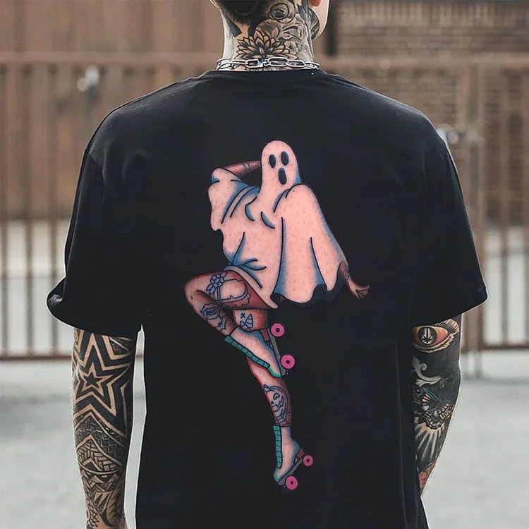 Skate Sexy Ghost Printed Men's T-shirt