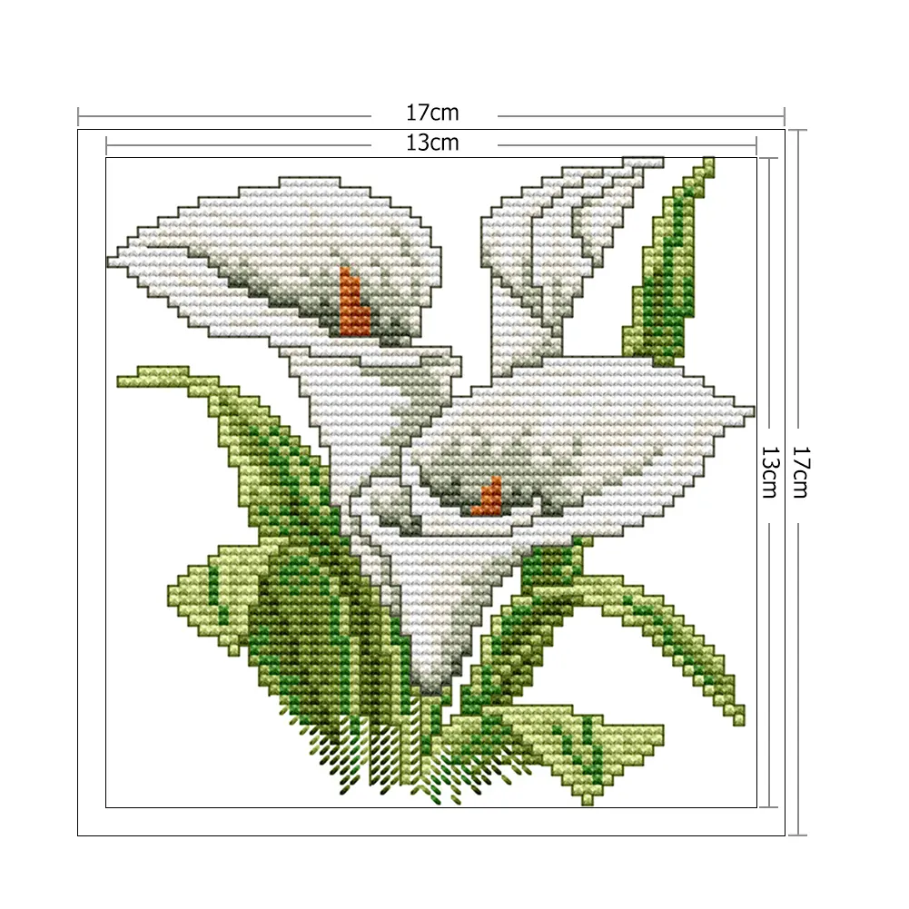 14ct Stamped Cross Stitch - White Flower(17*17cm)