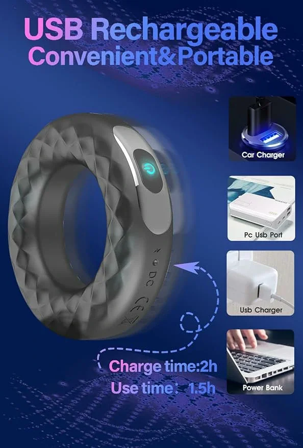 Cock Ring Vibrating Penis Rings Adult Male Sex Toy with 10 Vibration Modes Male Delayed Orgasm Toys for Men G spot Vibrator Dildo Sex Toys & Games for Couples