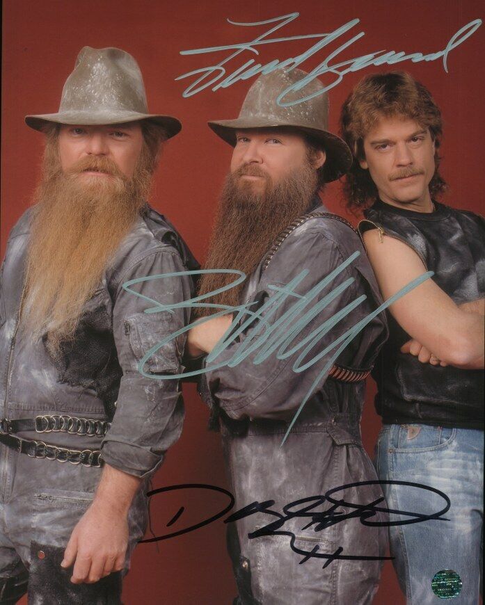 DUSTY HILL, FRANK BEARD, BILLY GIBBONS - ZZ Top Autographed 8x10 Photo Poster painting LOA TTM