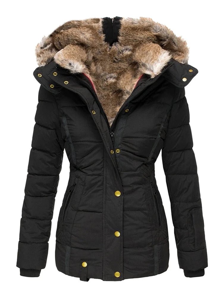 Women's Faux Fur Windproof Coat Winter Overcoat Hooded Warm Jacket & Coat socialshop
