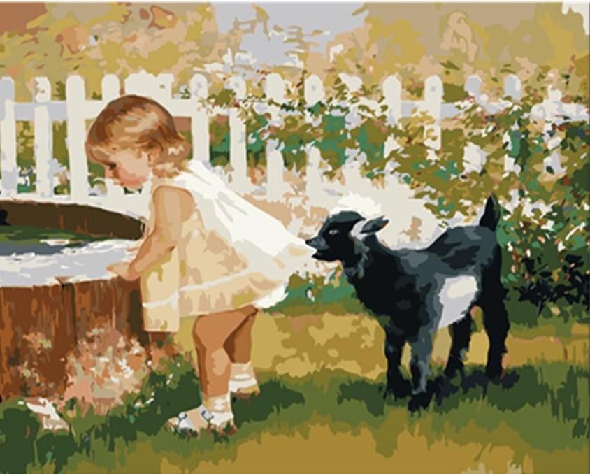 

Black Sheep And Little Girl – People Paint By Numbers - 40*50CM, 501 Original