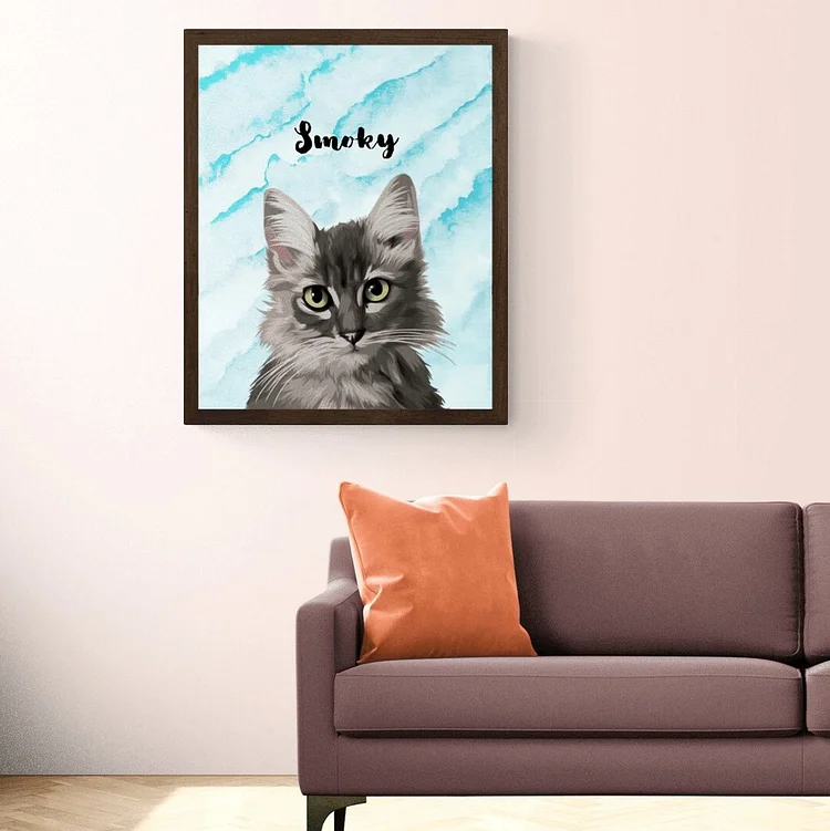 Custom Illustrated Personalized Pet Portrait Canvas Custom Pet Portrait Art