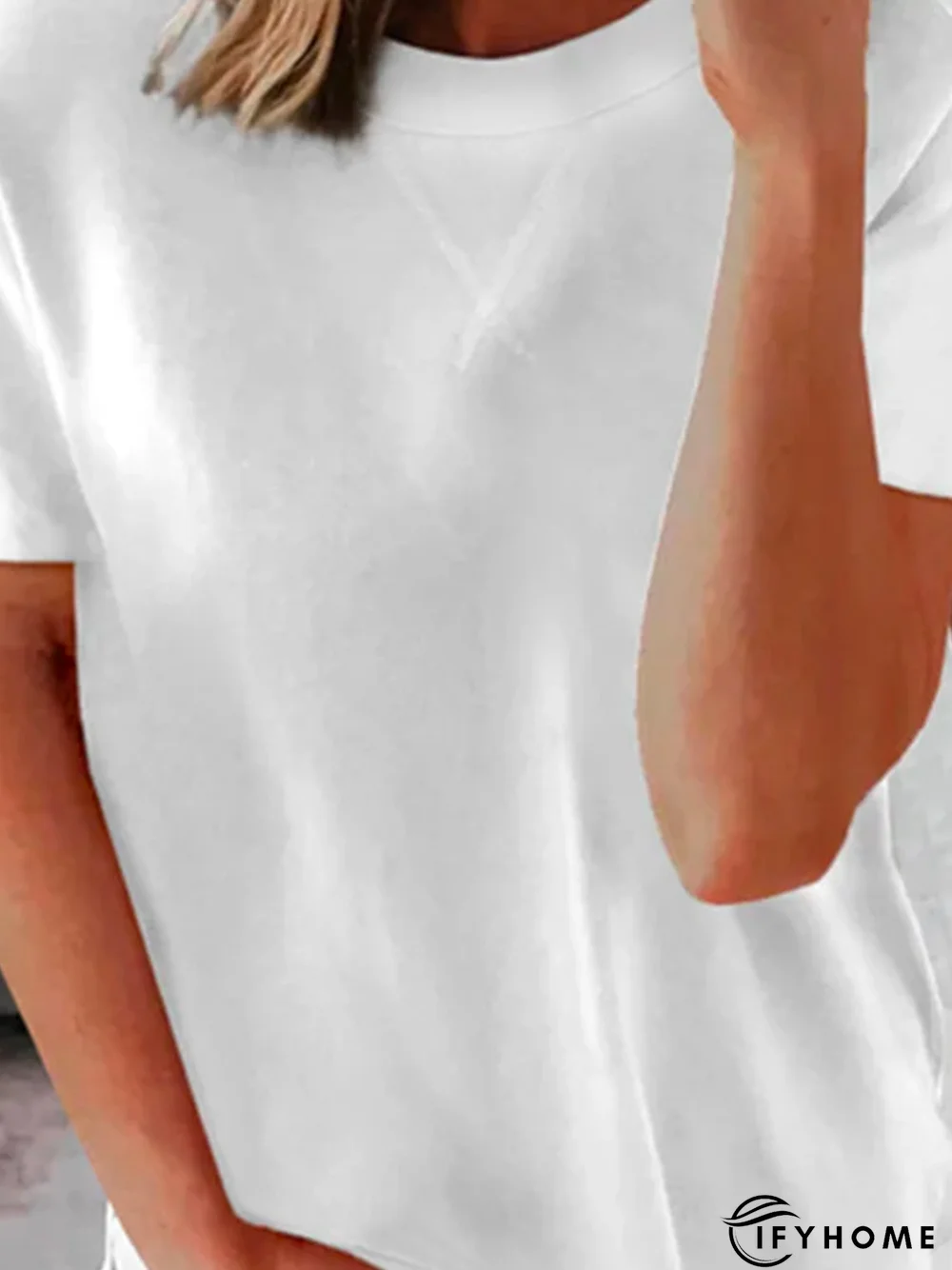 Solid Loosen Casual Short Sleeve Tops | IFYHOME