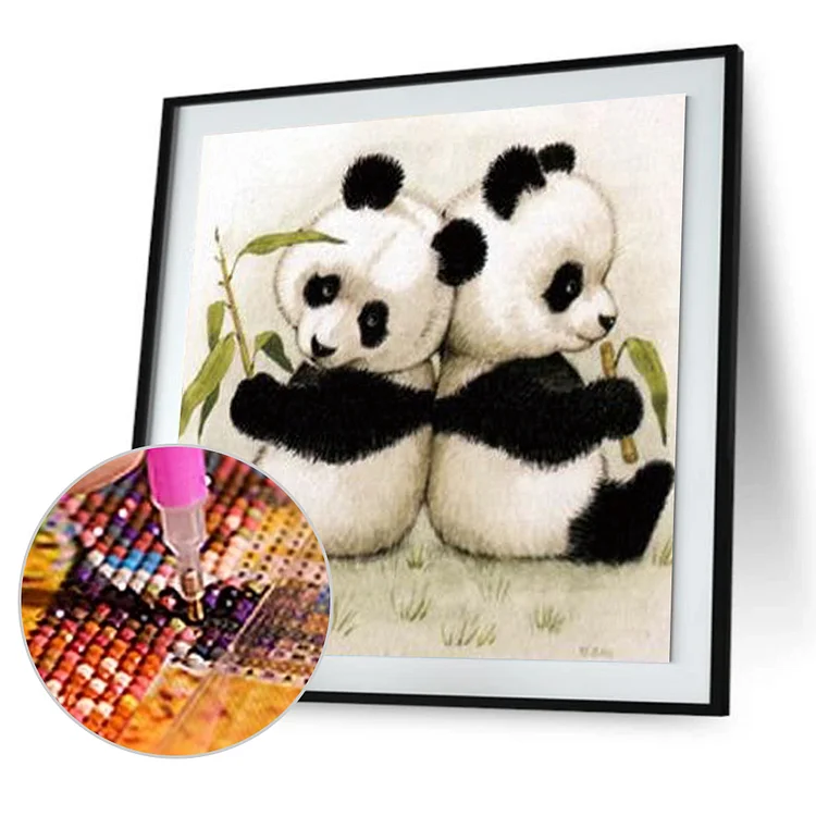 Lovely Panda  Round Diamond Painting 30*30cm