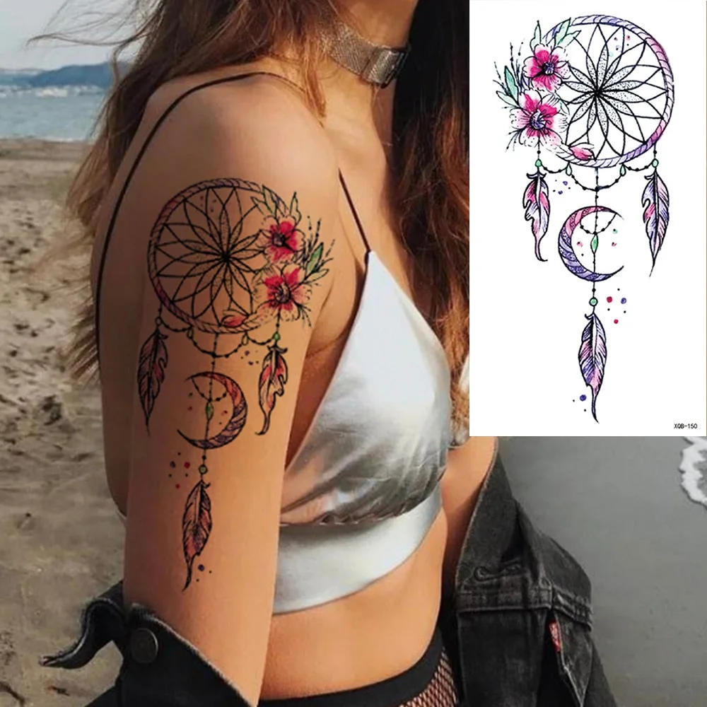 Waterproof Temporary Tattoo Sticker Snake Dragon Rose Flower Flash Tattoos Eagle Skull Body Art Arm Fake Sleeve Tatoo Women Men