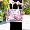 DIY Diamond Painting Pink Owl Linen Waterproof Handbag Shopping Storage Bag Totes Kit