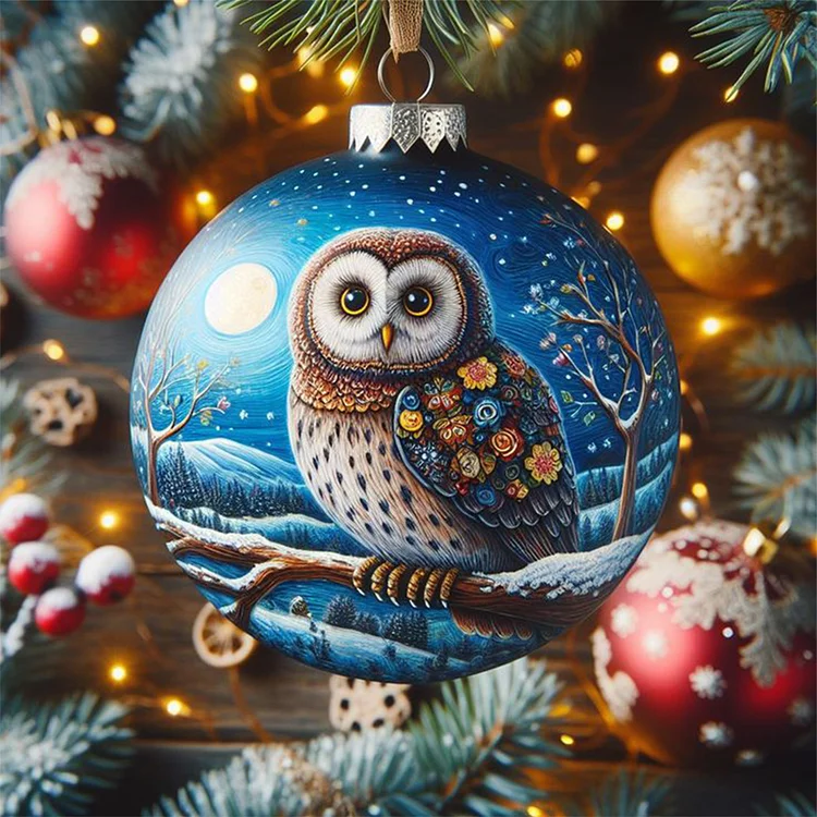 Winter Owl Egg 30*30CM (Canvas) Full Round Drill Diamond Painting gbfke