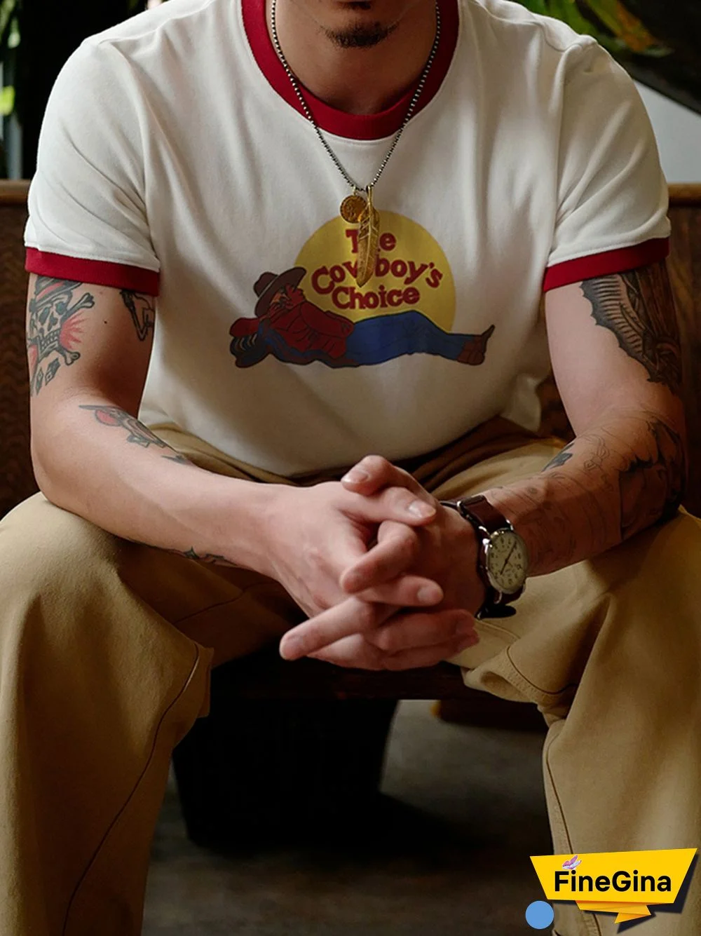 Retro Men's Western Denim Casual T-Shirt