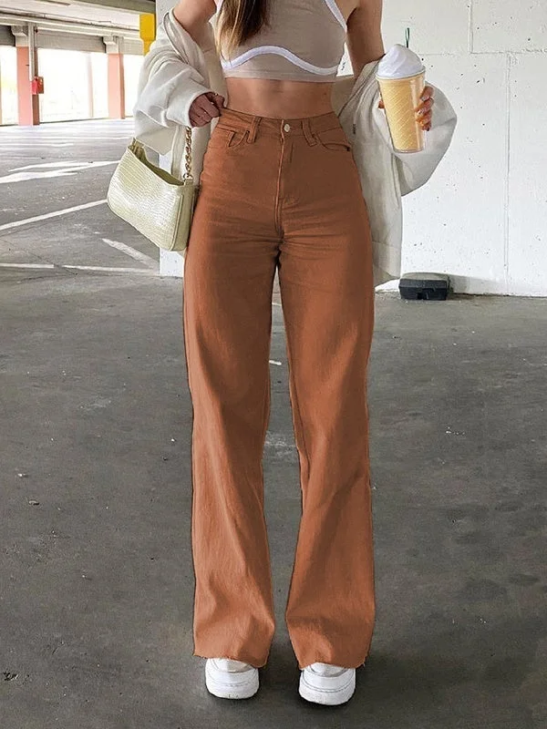 Women Bottoms Jeans Buttons