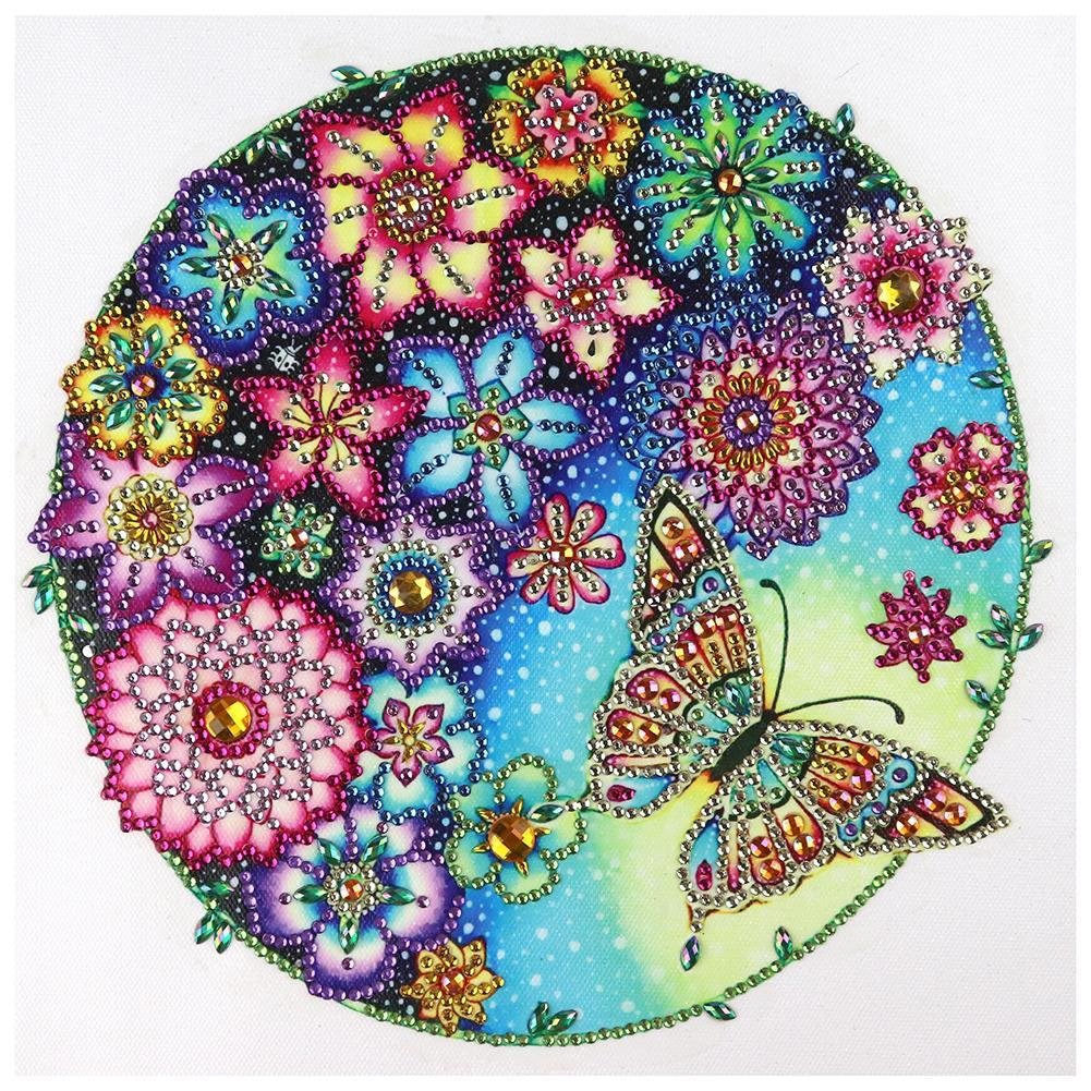 Diamond Painting - Special Shaped Drill - Colorful Butterfly(30*30cm)