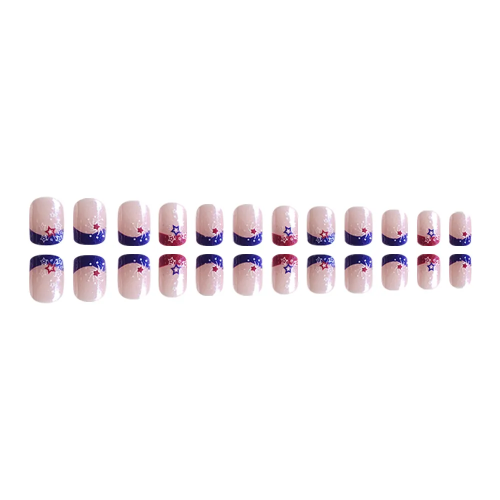 Churchf Churchf Pieces Of Flash Pink Gorgeous Stars Wear Armour Independent Day Short Square Nail Nail Patch Removable Finished Product