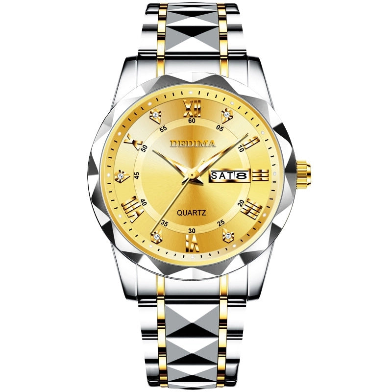 Casual Classic Style Color Block Solid Color Buckle Quartz Men’s Watches