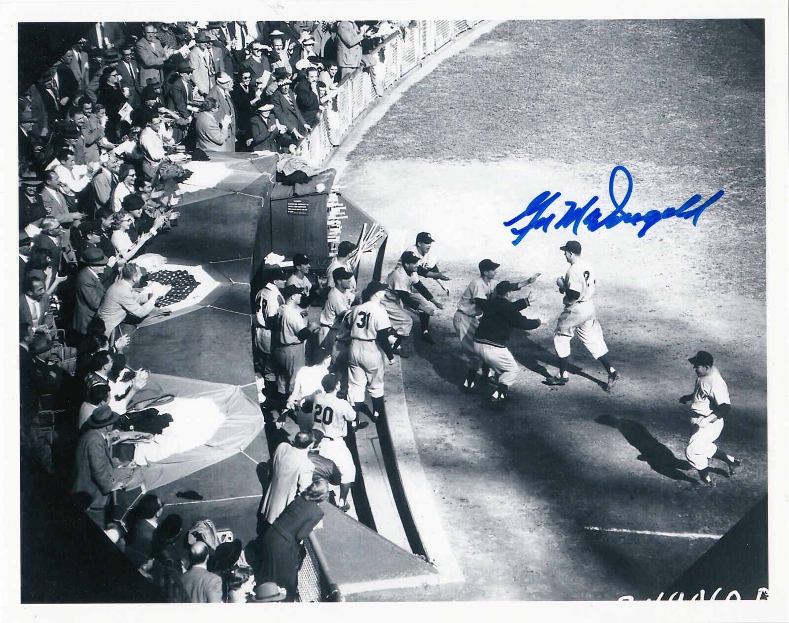 GIL MCDOUGALD NEW YORK YANKEES ACTION SIGNED 8x10