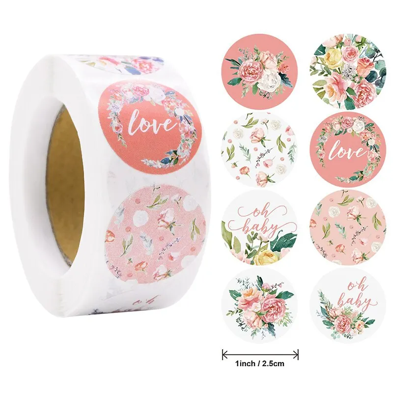 500pcs 1inch Thank You Stickers Round Seal Label Stationery Stickers Wedding Birthday Party Decoration Handmade Christmas Gifts
