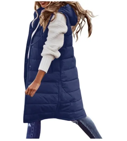 Brownm Brownm New Fashion Casual Solid-Colored Hooded In Sleeveless Sleeveless Jacket