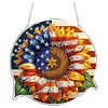 Diamond Painting Single-Sided Acrylic Sunflower and Flag Hanging Pendant Sun Catcher for Home Garden Wall Door