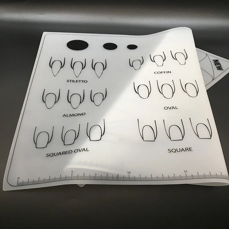 1pcs Silicone Nail Art Practice Table Mat Washable UV Gel Polish Drawing Learning Template Nail Painting Tool Salon Manicure-Nail Inspo