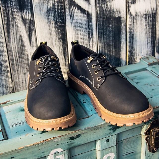 Men's Summer / Fall Daily Oxfords Leather Black / Khaki / Brown