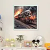 Skeleton Train-11CT Stamped Cross Stitch 40*40cm/15.75*15.75in