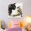 Black Cat And Sparrow-11CT Stamped Cross Stitch 40*40cm/15.75*15.75in