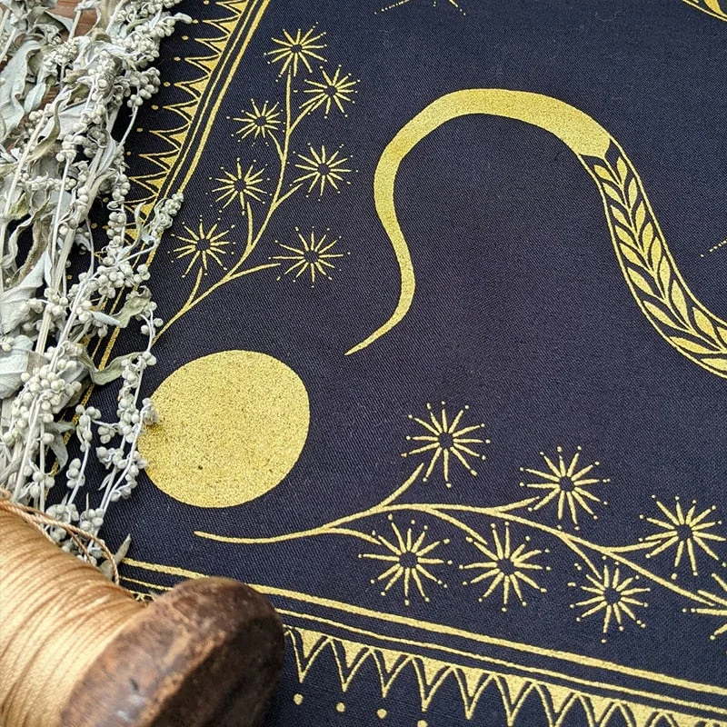 moon phase tarot Tapestry tarot snake Wall Hanging black poster Tapestries scarf tablecloth Wall Rugs Moon Phase Dorm Decor