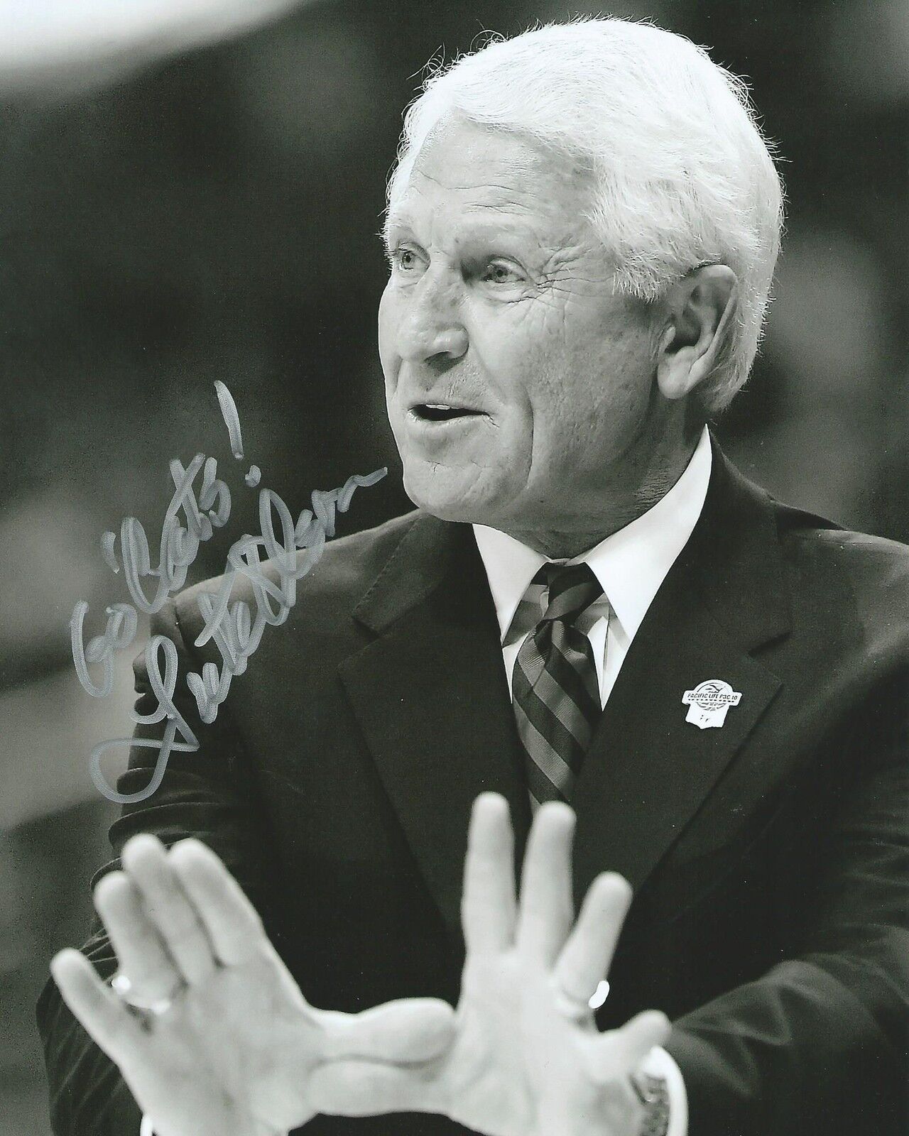 **GFA University of Arizona *LUTE OLSON* Signed 8x10 Photo Poster painting A5 COA**