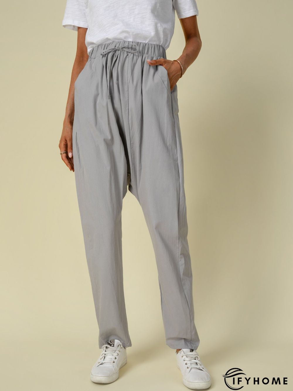 Casual Solid Pockets Harem Pants | IFYHOME