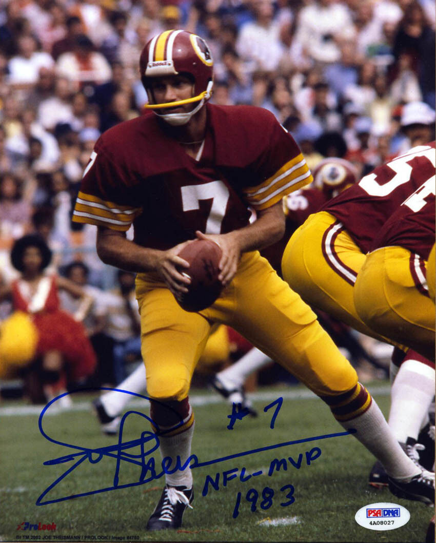 Joe Theismann SIGNED 8x10 Photo Poster painting + NFL-MVP 1983 Redskins ITP PSA/DNA AUTOGRAPHED