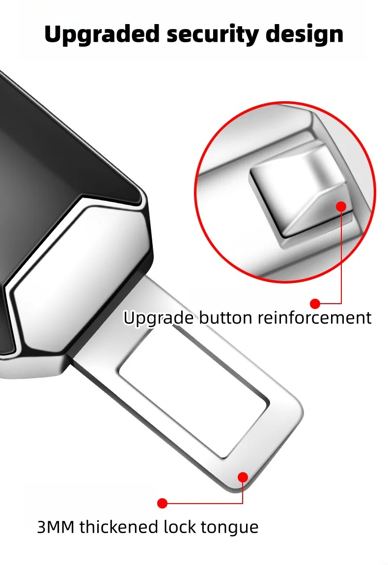 Vehicle-mounted zinc alloy electroplated safety belt extension buckle