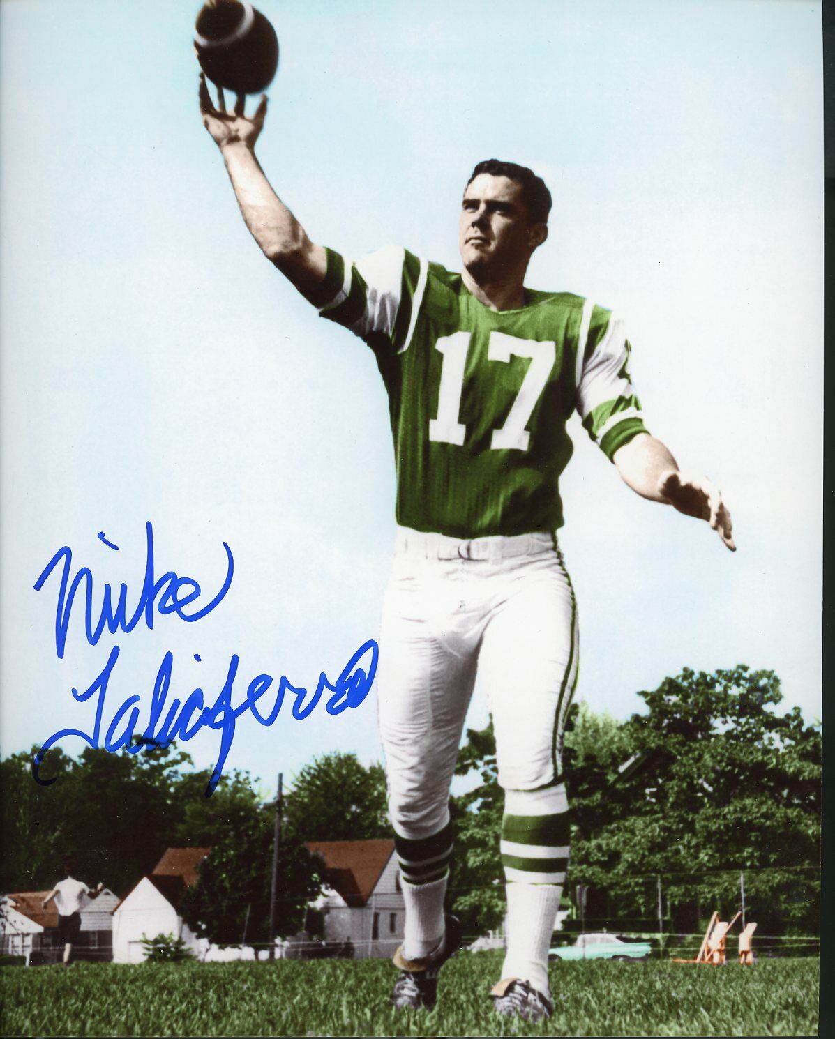 Mike Taliaferro Autographed 8x10 Jets In person#1