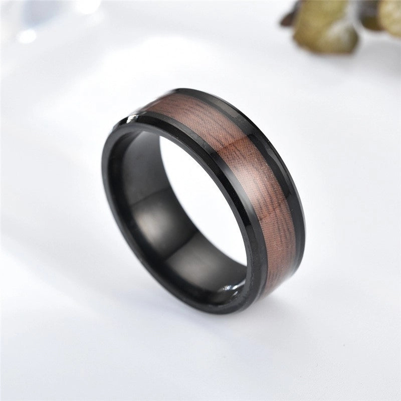 Retro Geometric Titanium Steel Plating Rings