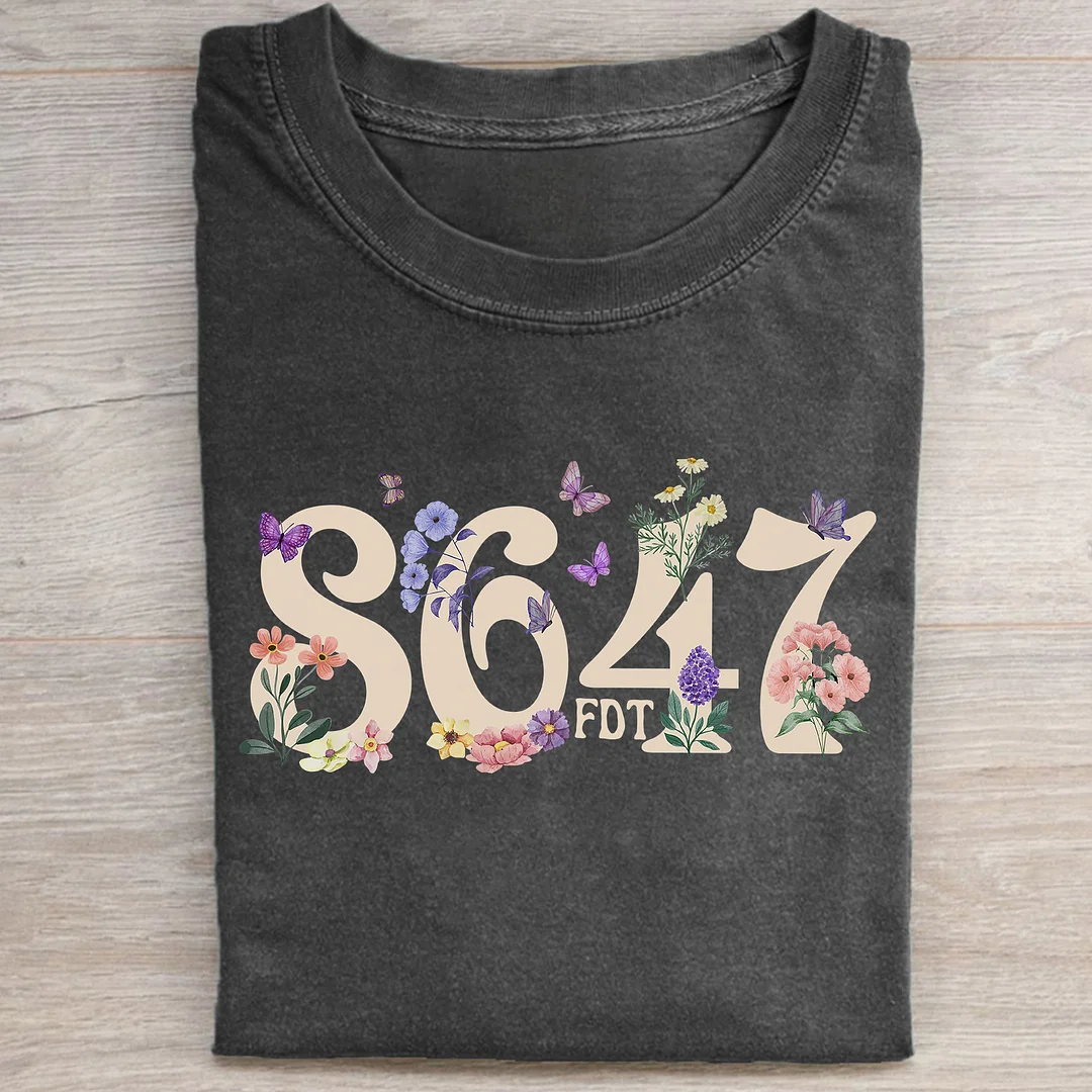 8647 Floral Subtle Anti FDT T-shirt