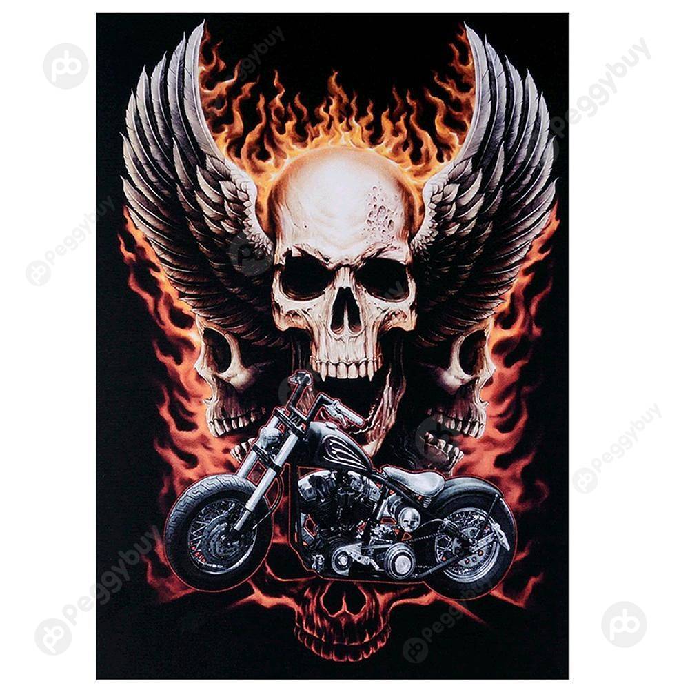 

Motorcycle Skull - Special Shaped Diamond Painting - 40*30CM, 501 Original