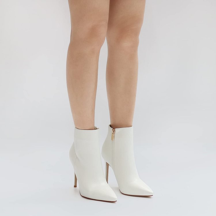 100mm Women's Ankle Boots Closed Pointed Toe Stilettos Booties Matte