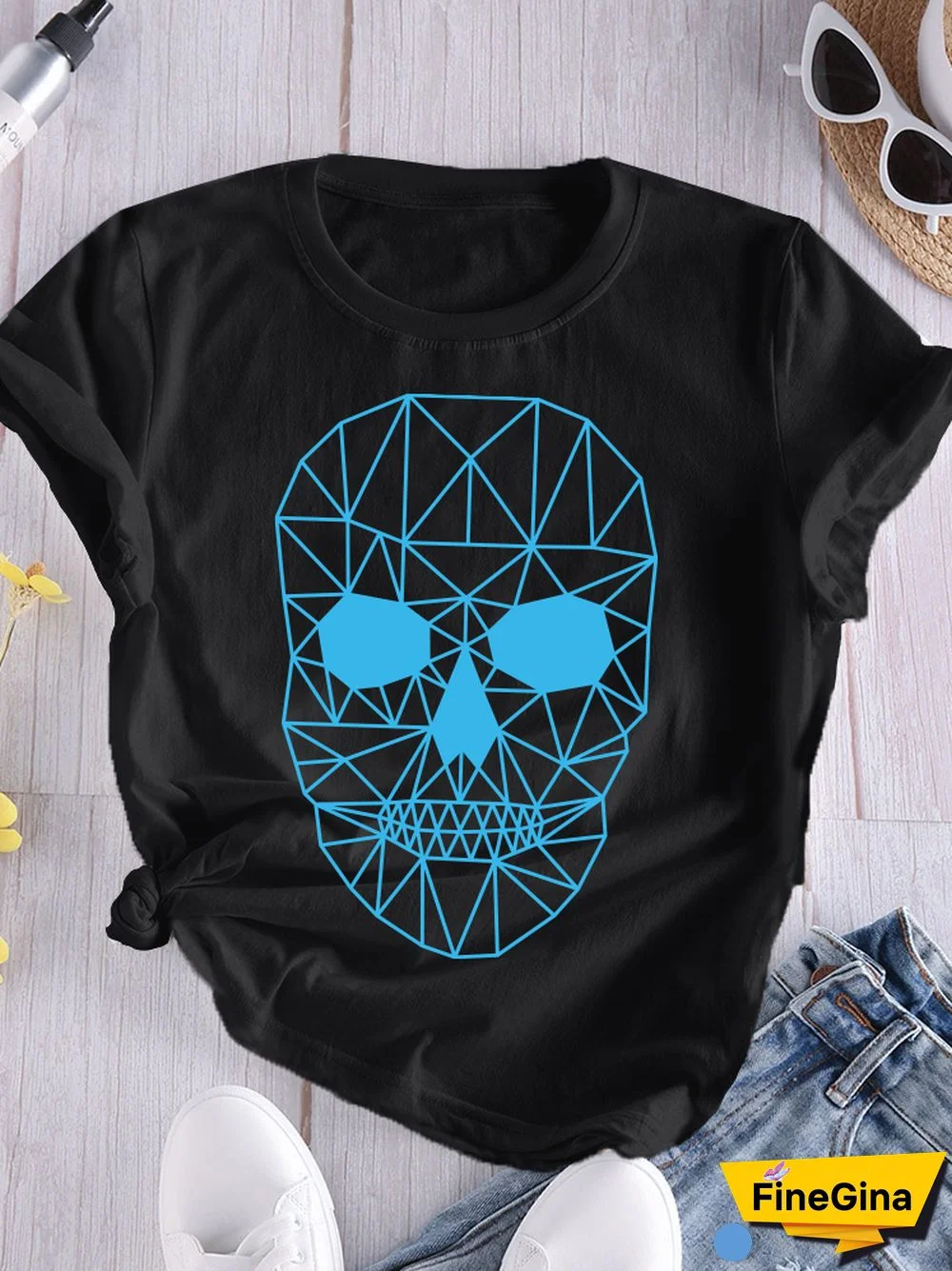 Gothic T-shirt For Women Streetwear Funny Print Hip Hop Short Sleeve T Shirt Harajuku Priority Money Printed Polyester Top Black