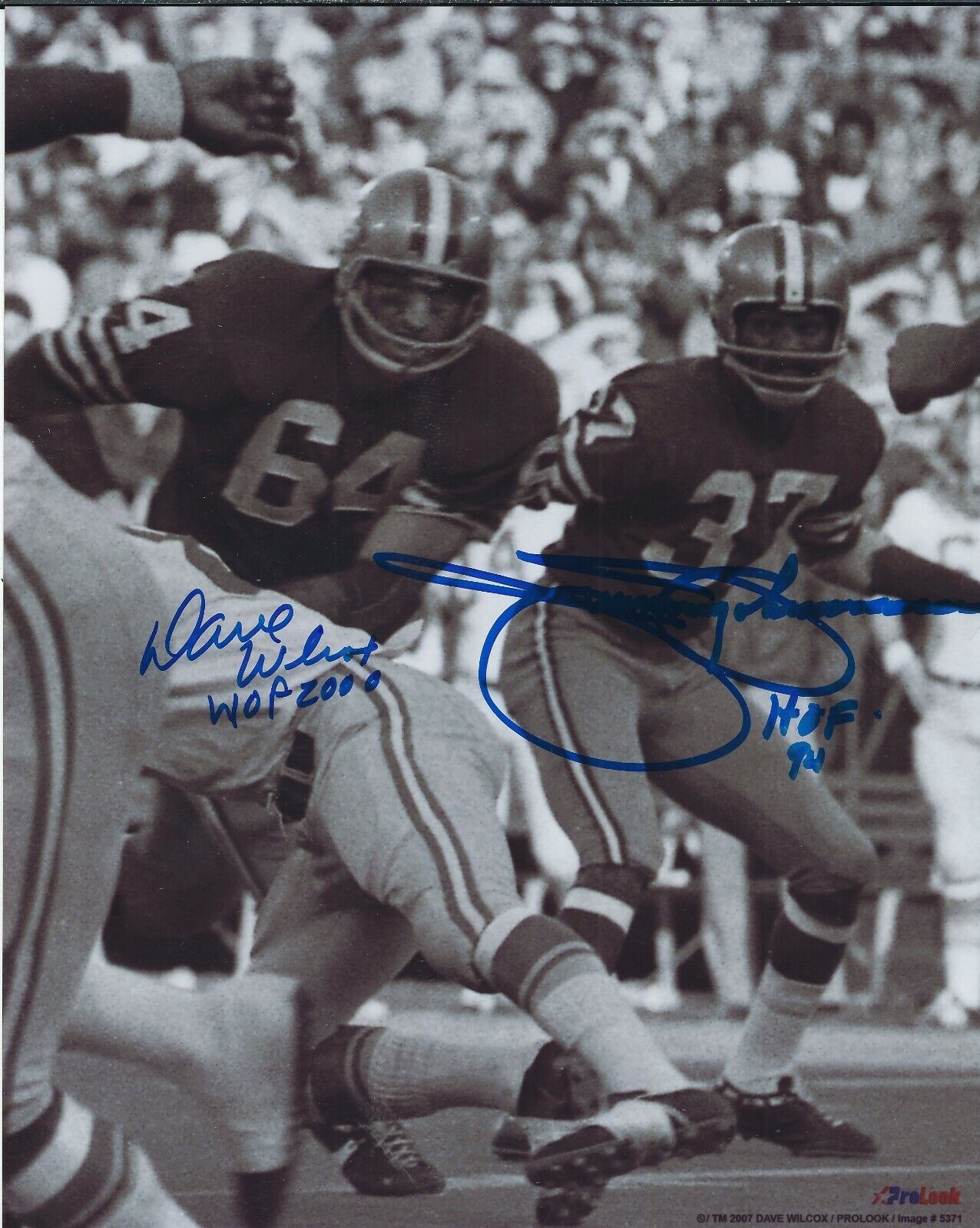 Autographed 8x10 DAVE WILCOX & JIMMY JOHNSON San Francisco 49ers Photo Poster painting W/COA