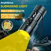 LED Dive Light Rechargeable Scuba Diving Flashlight Underwater Light for Diving