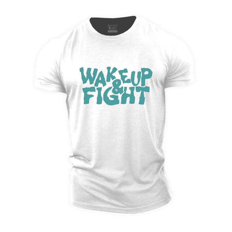 Cotton Wakeup Fight Graphic T-shirts tacday