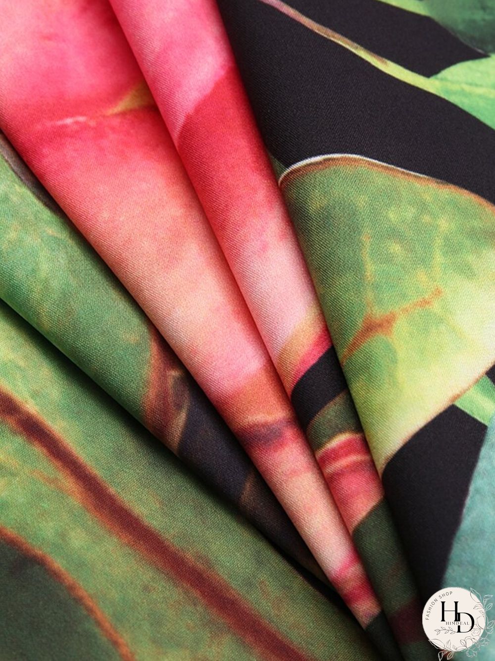 Calico Pocket V-neck Long Sleeve Print Dress For Women