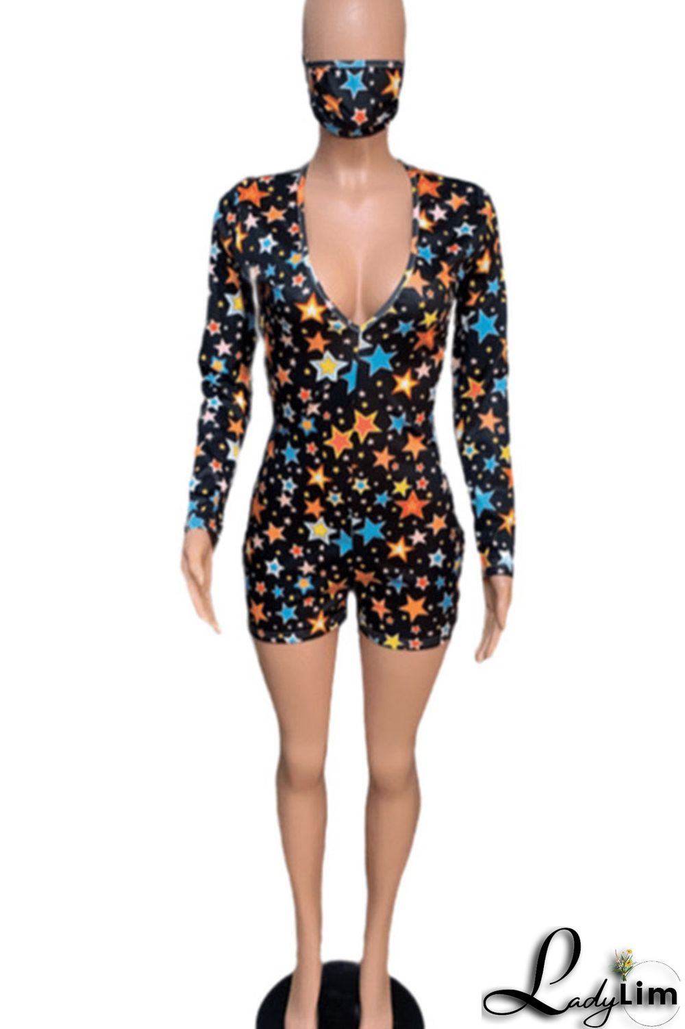 Pink Sexy Print Patchwork V Neck Regular Jumpsuits