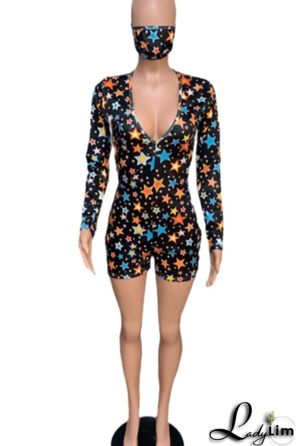 Pink Sexy Print Patchwork V Neck Regular Jumpsuits