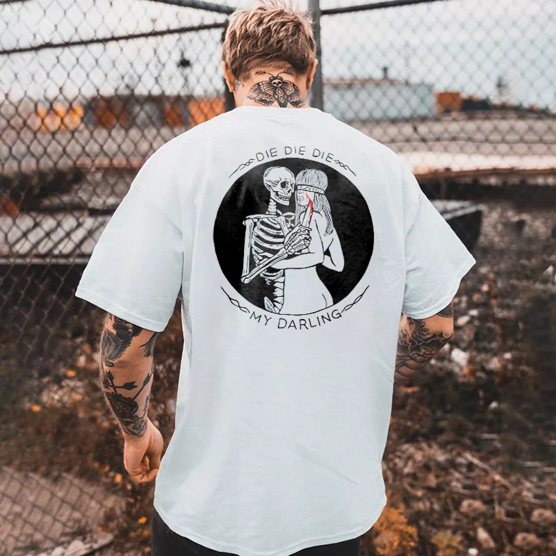 Die My Darling Print Murder Of A Woman's Skull Men's T-shirt -  UPRANDY