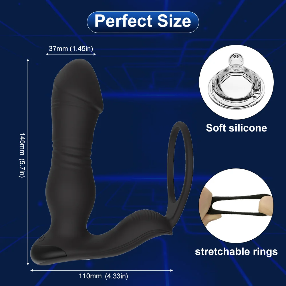 8-band Telescopic Vibration Tiger 3rd Generation Prostate Massager Remote Control