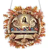 Last Supper Diamond Painting Pendant DIY Kit with Special Shaped Crystal Rhinestones, Single-Sided Drill, 7.76x7.68in for Home and Garden Wall Decor