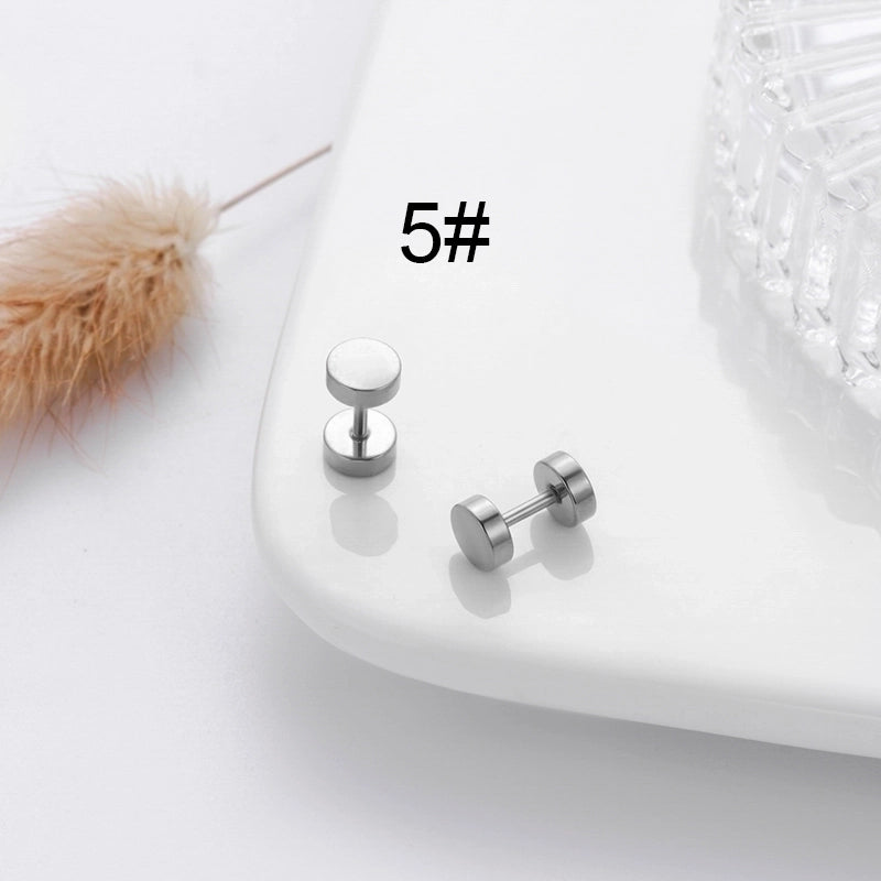 1 Pair Hip-Hop Geometric Cross Feather Plating 316 Stainless Steel Earrings