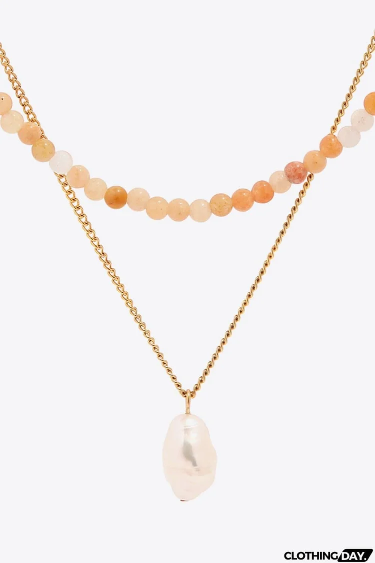 Double-Layered Freshwater Pearl Pendant Necklace