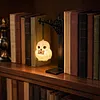 Glowing Owl Metal Bookend Lamp Iron Shelf Organizer Vintage Style